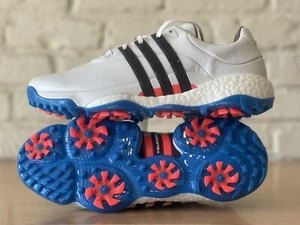 Botines de golf Adidas originales TOUR 360 22 blancos azules Rush para hombre talla 10 GV7244 raros - Imagen 1 de 10