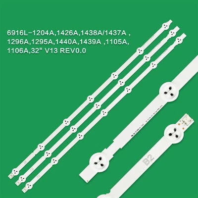 Striscia LED (3) 6916L-1437A 6916L-1438A per LG 32" 32LN5400 32LN577S 32LN5700 - Immagine 1 di 4