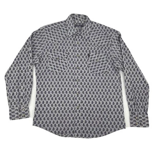 Cinch Shirt Mens M Purple Paisley Long Sleeve Pearl Snap Button Down Western - Picture 1 of 9