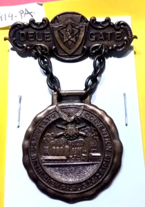 (pasteelers1) Bethlehem, PA. 1919 P O S of A 54th State Conv Delegate Badge 🌠 - Bild 1 von 3
