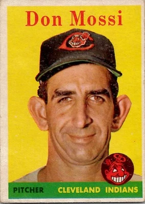 1958 Topps Don Mossi Cleveland Indians #35 Sobre Excelente Estado Equipo Amarillo Foto 1 de 2
