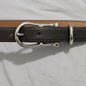 Orvis Cuero Marrón Grueso Plata Hebilla Talla 34 1.25" W 38P2 Sin Usar - Imagen 1 de 4