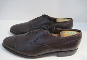 ALLEN EDMONDS Stratton Cap Toe Brogue Dark Brown Leather Oxford Shoes 10 1/2 C - Picture 1 of 7