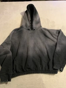 Mooji Mooji Hoodie Mens Large Gray Faded Distressed Sweatshirt Pullover Made USA - Picture 1 of 7
