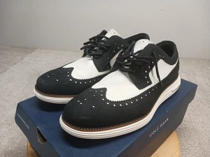 Schiuma floreale ad ali lunghe Cole Haan 9,5 m nero avorio OG Rem - Foto 1 di 23