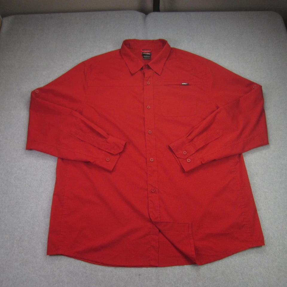 Camisa Gerry Para Hombres XXL Roja Abotonada LS Manga con Pestaña Enrollable Aire Libre Senderismo Pesca Foto 1 de 4