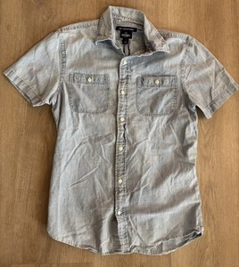 Old Navy 2013 Chambray Slim Fit Denim Shirt Men’s Small Cotton Light Wash Blue - Picture 1 of 11
