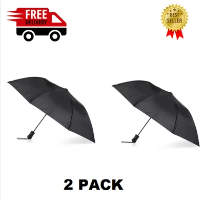 (PAQUETE DE 2) Bolsos - Negro - Paraguas abierto automáticamente con NeverWet - Tela reciclada Foto 1 de 4