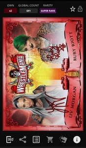 Topps WWE Slam 2021 Liv Morgan Ruby Riott Wrestlemania Res Signature SR Digital - Picture 1 of 2