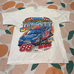 VINTAGE Dale Jarrett Daytona 500 Shirt Men's Medium White Double Sided 2000 Y2K - Picture 1 of 9