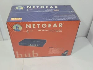 NETGEAR 10/100 Mbps Pro Series Dual Speed 4 Port Hub DS104 Brand New Sealed - Picture 1 of 5