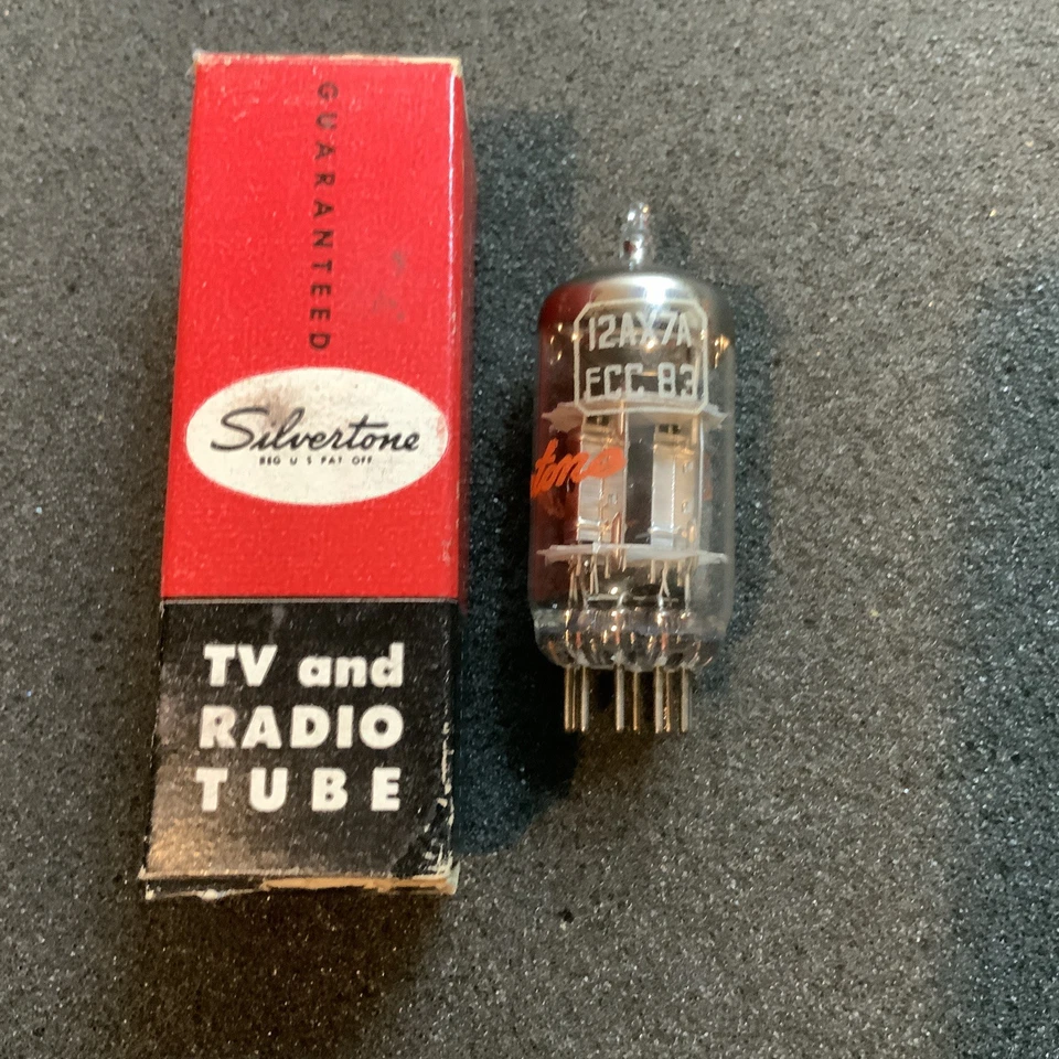 罕见 NOS 马自达 12AX7A ECC83 管银盘 Amplitrex 测试 12AX7 7025 看! D  — 第 1/4 张图片