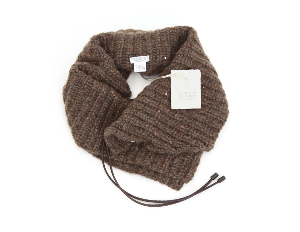 Brunello Cucinelli Women's Cashmere Scarf Shawl Knit 100% Cashmere Brown — 第 1/1 张图片