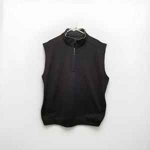 Callaway Golf Vest Mens XL Black Quarter Zip Collar Pullover Waffle Lightweight - Picture 1 of 3
