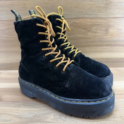 Botas de combate Dr. Martens Jadon Platform gruesas para mujer 8 terciopelo Foto 1 de 4