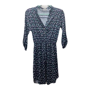 Marine Anker Print Shirt Kleid Large 3/4 Arm Maritim Boho Herbst Freizeit Küste - Bild 1 von 8