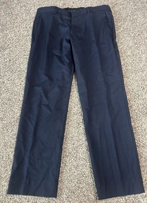 J Crew Mens Size 33 (Measure 33X28) Navy Ludlow Slim Fit Wool Dress Pants - Image 1 of 4