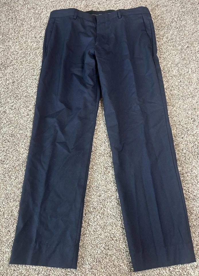 J Crew Mens Size 33 (Measure 33X28) Navy Ludlow Slim Fit Wool Dress Pants - Image 1 of 4