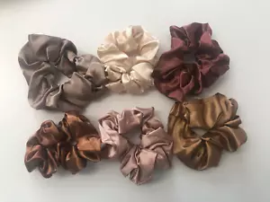 #CA Luxurious Satin Hair Ties x6  Durable Hair Bands Fashionable Colors - Picture 1 of 1