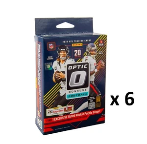 Caja colgante de tarjetas de fútbol americano NFL 2024 Panini Donruss Optic - LOTE de 6 CAJAS SELLADAS - Imagen 1 de 1