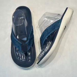 Spenco Revitalign Dahlia Flip Flop Sandal Womens Sz 11 Blue Floral Orthotic - Picture 1 of 8