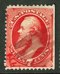 Sc #149 RED "ALL" & BROWN? Fancy Cancel 7 Cent Stanton Banknote 1870 US 91E35 - Picture 1 of 2