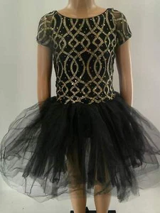 Tanzkostüm Ballett Medium Kind Gold Revolution Geometrisch Tutu YAGP Pointe - Bild 1 von 10