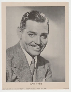 Clark Gable 1936 Philadelphia Record Newspaper Supplement Printed Photo M23 - Picture 1 of 2