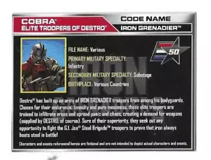 2015 Cobra Iron Grenadier v.8 FILE CARD modern 50th English / French GI Joe JTC - Picture 1 of 2