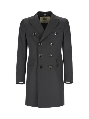 Cappotto nero doppia fila in misto lana Burberry taglia IT 50 UK 40 prezzo consigliato