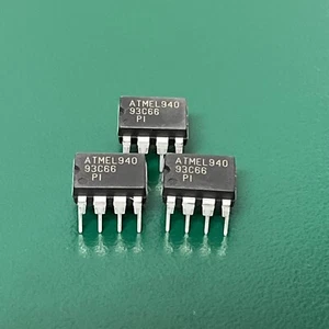 ATMEL ~ AT93C66-10PI ~ IC EEPROM 4KBIT 2MHZ 8DIP (LOT OF3) - Picture 1 of 1