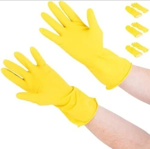 Vivid Household Cleaning Gloves - Dishwashing Kitchen Gloves - Yellow Gloves - Picture 1 of 3