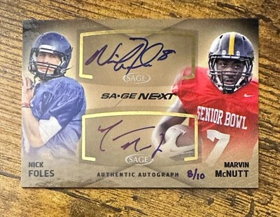2012 SAGE Next Dual Autographs #D42 Nick Foles/Marvin McNutt /10 #X11351 - Image 1 of 2