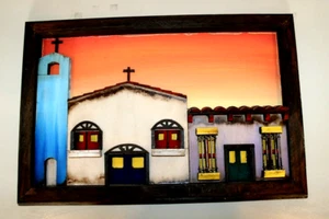Honduras arte enmarcado 3D iglesia hacienda escena ¡SIN RESERVA! - Imagen 1 de 4