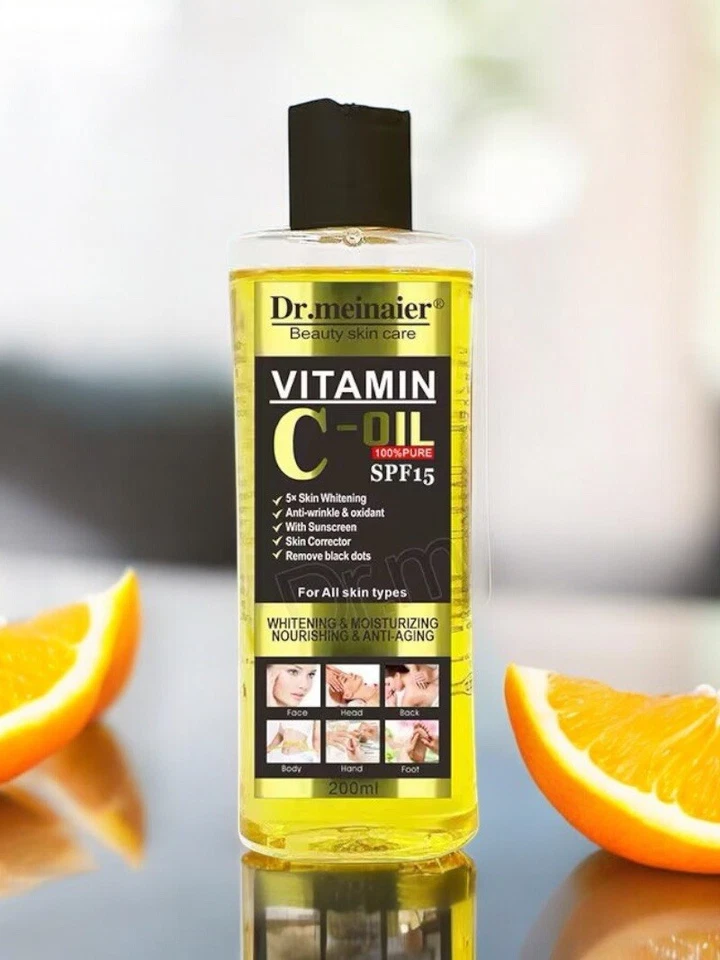Vitamin C Whitening Body Oil with sunscreen 200 ml USA Stock - Image 1 of 4