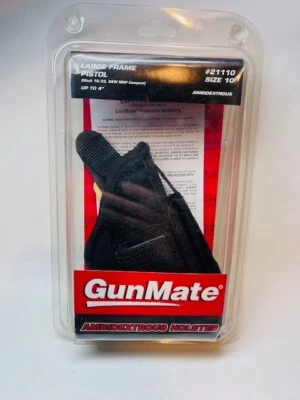 Gunmate Hip Holster Large Frame Pistol Size 10 Ambidextrous Black 21110 - Image 1 of 4
