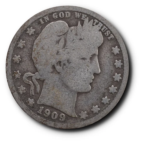 1909 Barber Quarter Silver  25C Cover