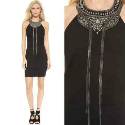 Vestido Ponte Adornado Haute Hippie con Cuello Pieza $495 Talla Mediana Nuevo con Etiquetas Foto 1 de 4