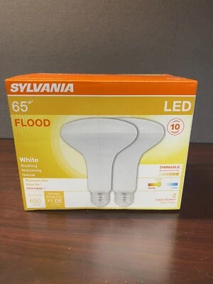 BRAND NEW SYLVANIA LED FLOOD LIGHTS 2 PACK BR30 BULBS DIMMABLE - Image 1 of 3