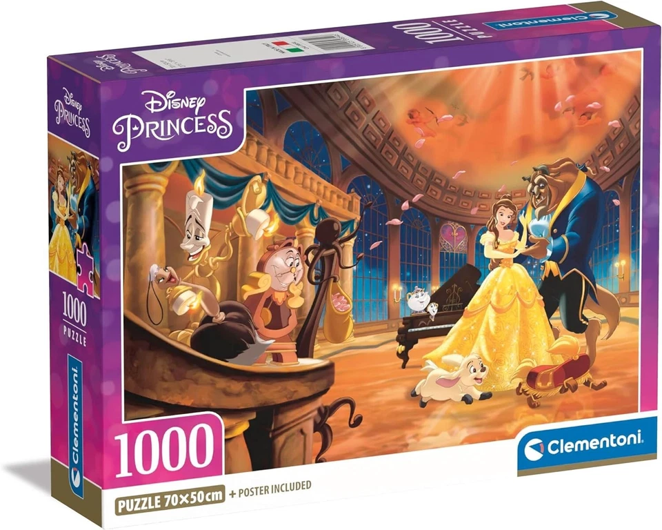 Clementoni 39854 Disney Princess Belle and The Beast 1000 Pc Jigsaw Puzzle