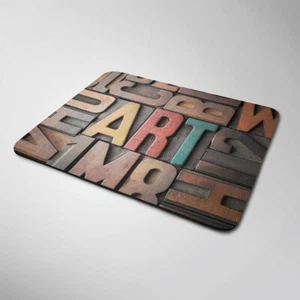 Printing Blocks Mouse Mat / Pad Laptop Desk Top Office Gift Relief Printing - Picture 1 of 1