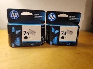 Genuine HP 74 Black Ink Cartridge CB335WN Expired: 2013. Lot Of 2 - Picture 1 of 3