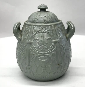 Stoneware sugar pot with lid, probably by Wilhelm Schiller & Son etc, c1825/35 - Picture 1 of 11