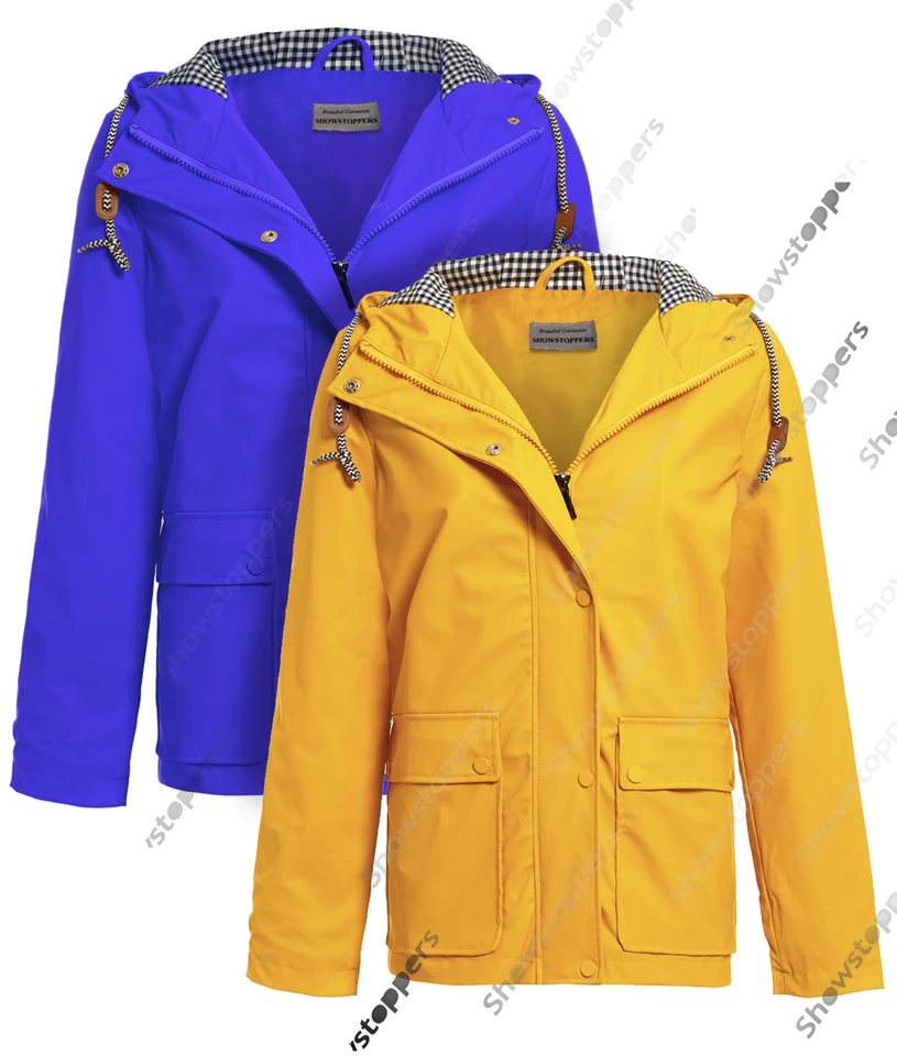 NEW WATERPROOF Festival Mac Ladies PVC Raincoat Women Jacket Size 10 12 14 16 18 - Image 1 of 1