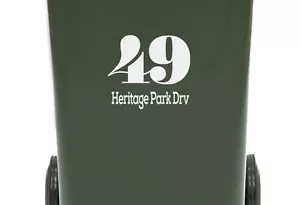 Fancy Wheelie Rubbish Bin Sticker House Number Street Name Identification Decal - Picture 1 of 1