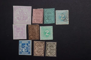 HAMBERG DEUTSCHLAND HAMONIEN W. KRANTZ FRANCO FÄLSCHUNGEN BRIEFMARKEN LOT 10 GEBRAUCHT - Bild 1 von 11