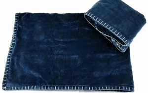 $390 VERA WANG BLURR 2 ACCENT EURO PILLOW VELVET COTTON 2 SHAMS MALLARD BLUE NEW - Picture 1 of 9