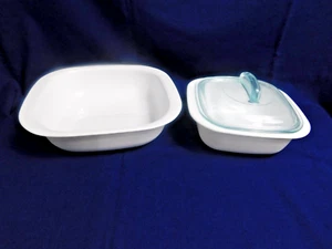 F7 - Corningware USA Simply Lite White 2.5Qt Square Baker + 1.5Qt Casserole - Picture 1 of 7