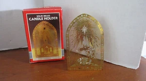 Vintage MASSIVER MESSING KIRCHE TEELICHT KERZENHALTER in BOX - Bild 1 von 5