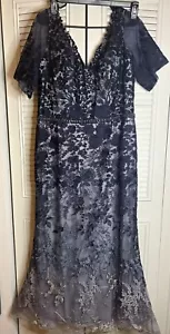 MONTAGE BY MON CHERI Maxikleid Kleid Ombré Paillettenverzierung Spitze Größe 16 - Bild 1 von 19